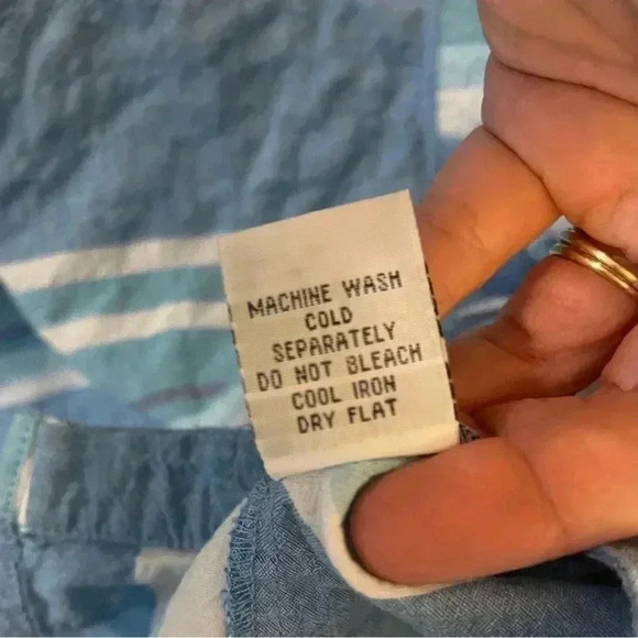 Habitat striped button front beachy coastal large - Picture 5 of 6